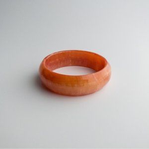 BUNDLE 2 For $25 - Vintage Marble Light Coral Glass Wide Bangle Cuff Bracelet